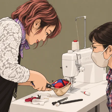 バッグづくり講師のイラスト