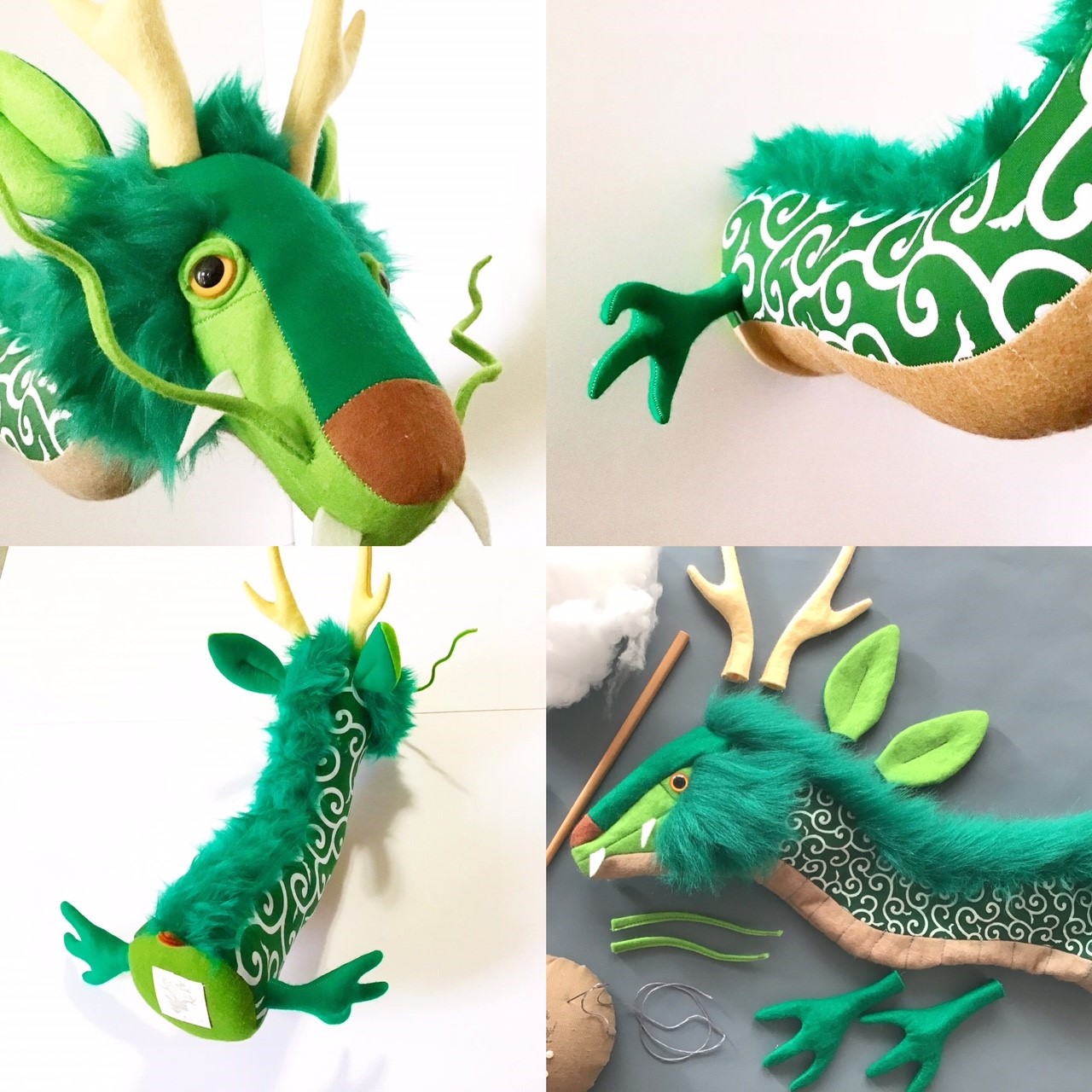 スチームパンク風アニマルトロフィー：手作りのレイヴン(鴉)壁飾り