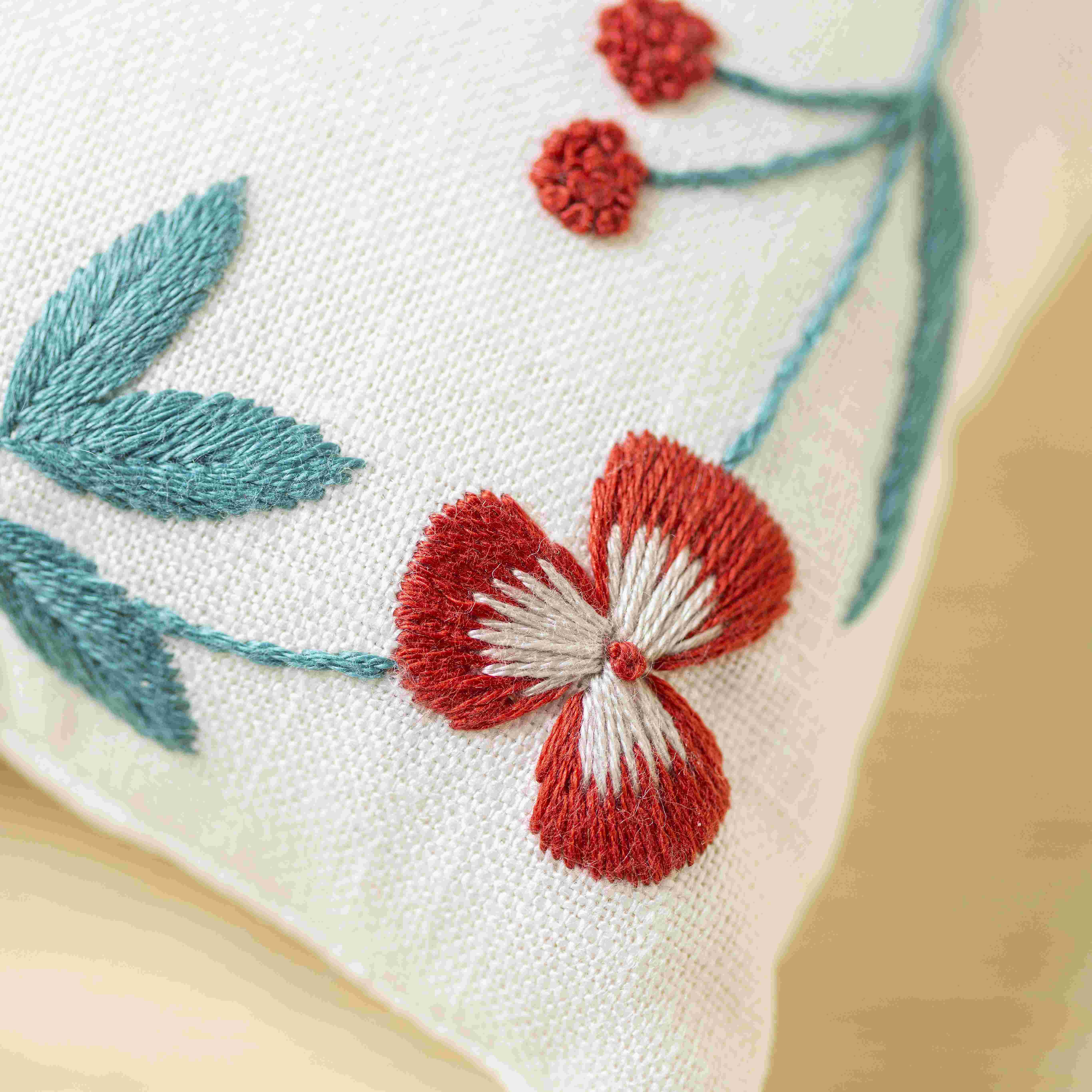 入園入学3点セット　【マーガレットヌビ×くすみピンクチェック＋お花刺繍】　女の子 レッスンバッグ】 ハンドメイド 【花柄Xピンク】 裏地加工